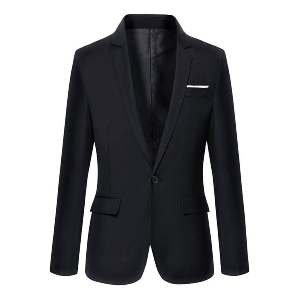 New Beninos Mens Slim Fit Casual One Button Blazer Jacket S